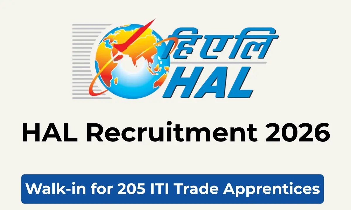 HAL ITI Trade Apprenticeship 2026: Apply for 205 Vacant Positions
