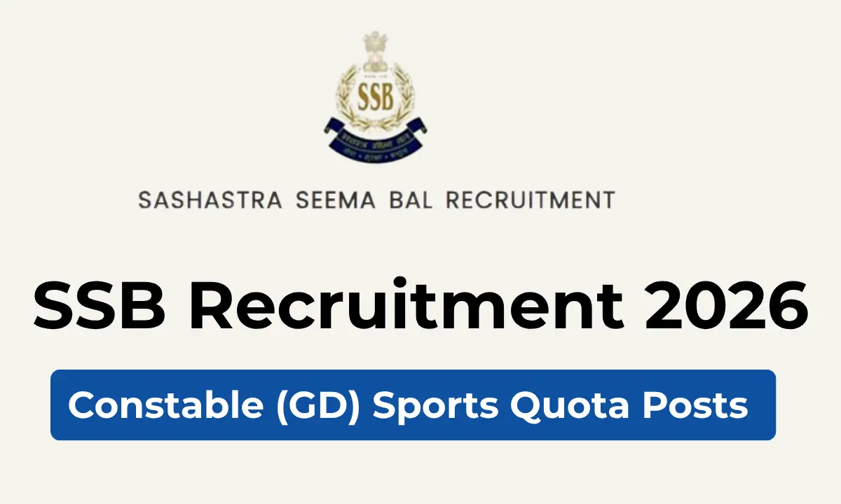 SSB Recruitment 2026: Apply Online for 404 Constable (GD) Sports Quota Posts